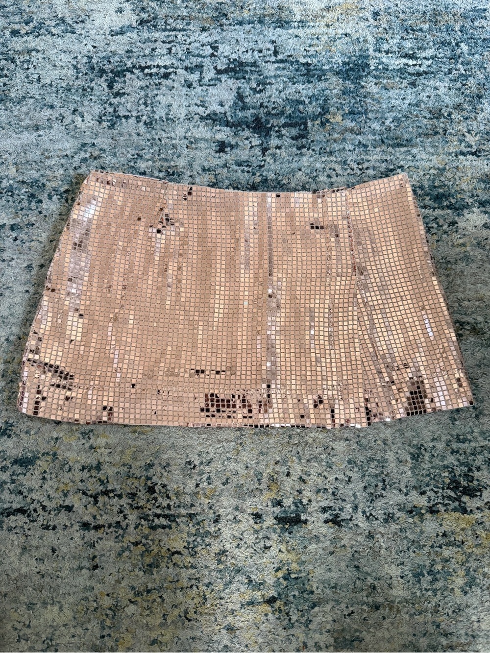 Olivaceous Rose Gold Sequin Mini Skirt